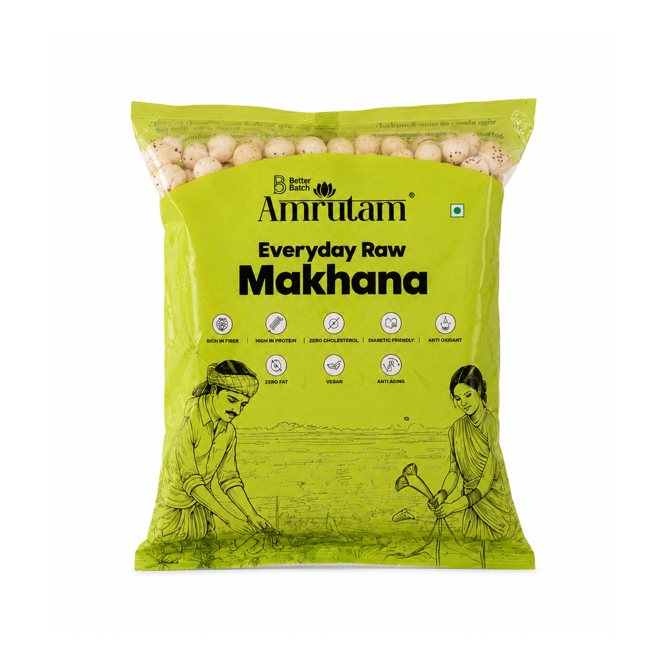 Amrutam Everyday Raw Makhana | Roasted Raw Makhana | Light, Crunchy & Naturally Nutritious